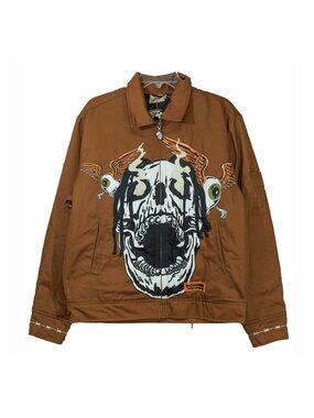 Astro World Travis Scott Jacket Head Gear Classic Skull Eyball Work Zip Jacket